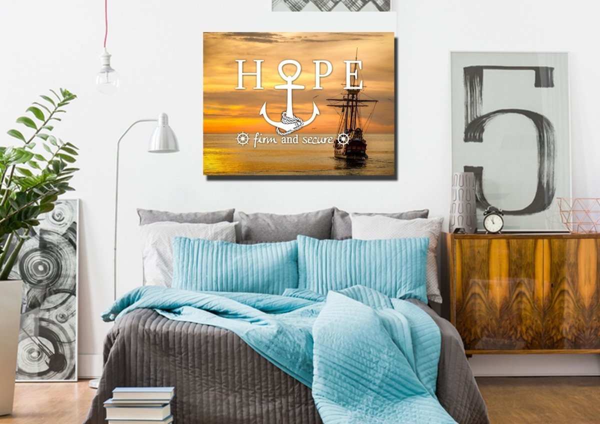 Hope Firm And Secure Wall Art Canvas Print - Christian Canvas Wall Art