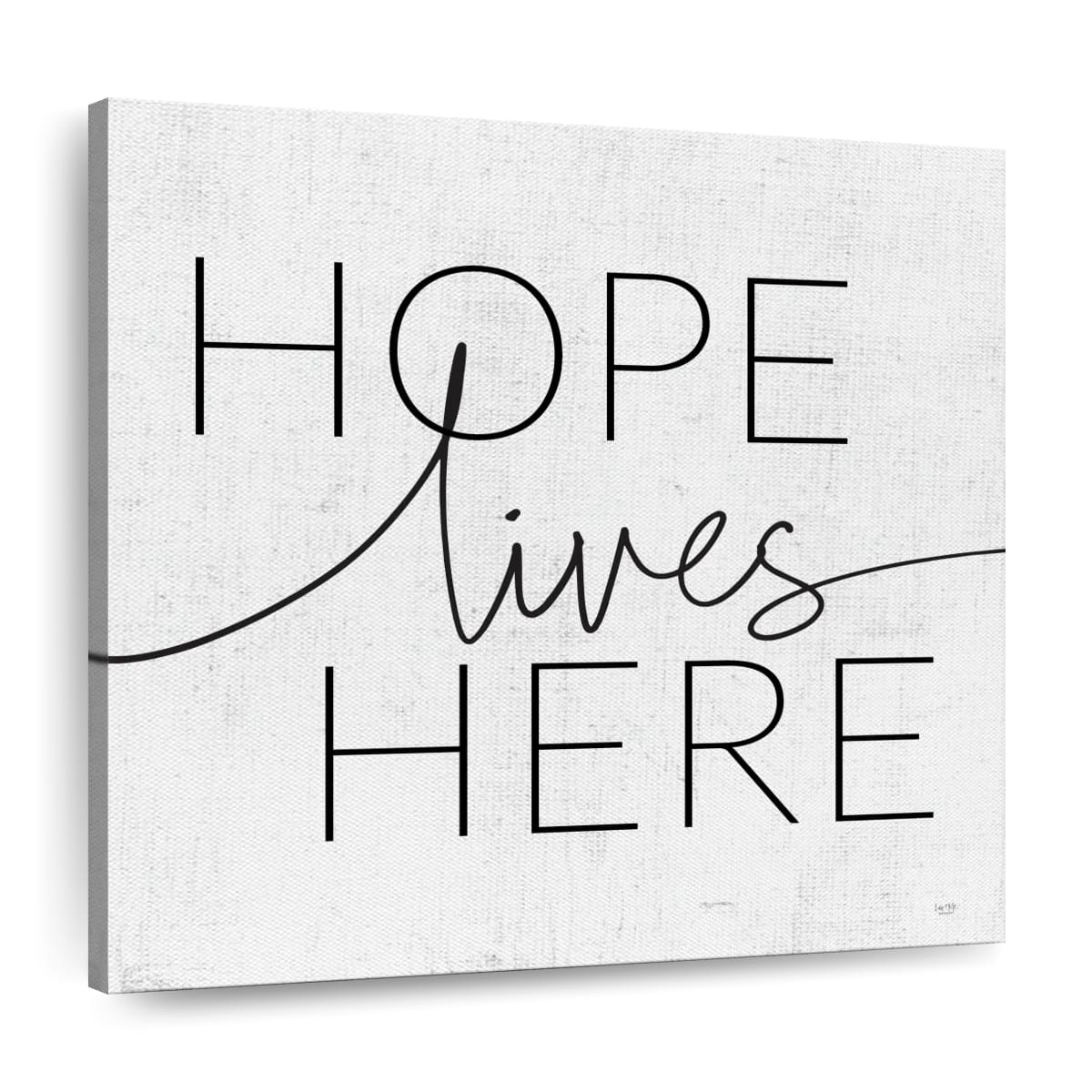 Hope Lives Here Square Canvas Wall Art - Christian Wall Decor - Christian Wall Hanging