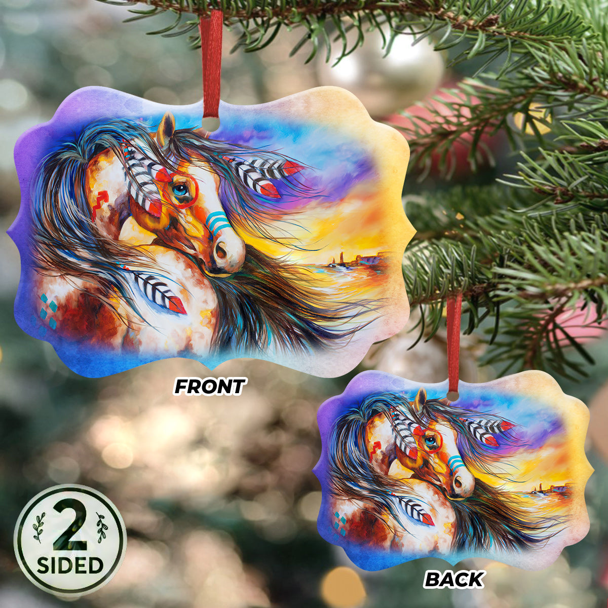 Horse 2 Metal Ornament - Christmas Ornament - Christmas Gift