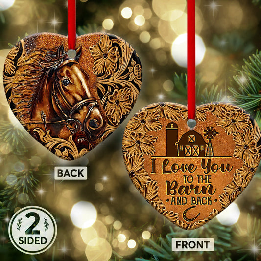 Horse 3 Heart Ceramic Ornament - Christmas Ornament - Christmas Gift