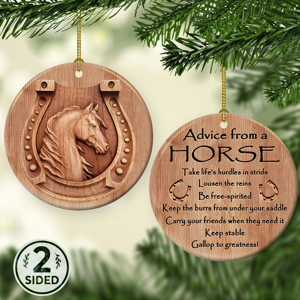 Horse Advice Circle Ornament - Christmas Ornament - Ciaocustom