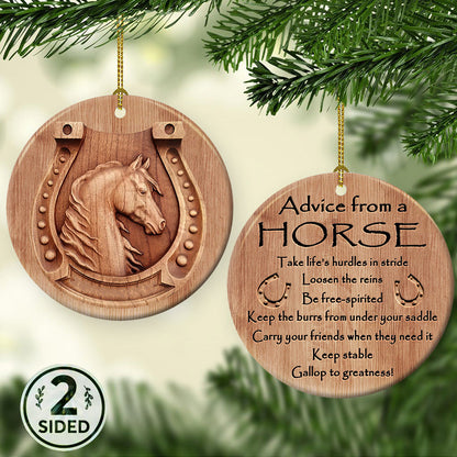 Horse Advice Circle Ornament - Christmas Ornament - Ciaocustom