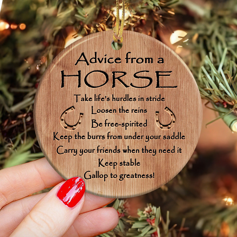 Horse Advice Circle Ornament - Christmas Ornament - Ciaocustom