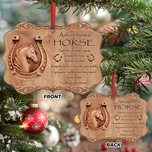 Horse Advice Metal Ornament - Christmas Ornament - Christmas Gift