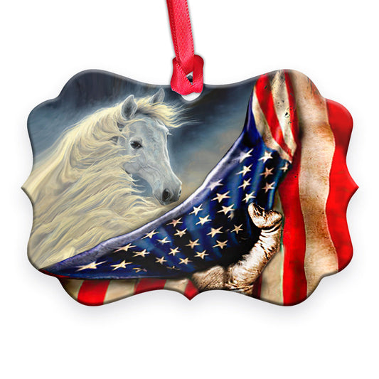 Horse American Patriot 3 Metal Ornament - Christmas Ornament - Christmas Gift