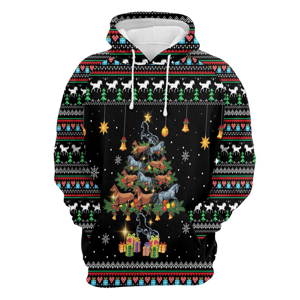 Horse Christmas Tree 1 All Over Print 3D Hoodie For Men And Women, Best Gift For Dog lovers, Best Outfit Christmas