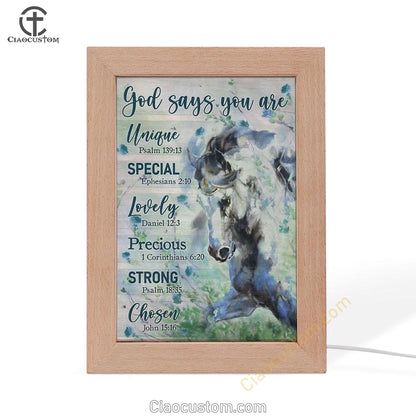 Horse Drawing Watercolor Painting God Says You Are Frame Lamp