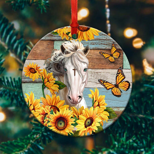 Horse Faith 2 Ceramic Circle Ornament - Decorative Ornament - Christmas Ornament