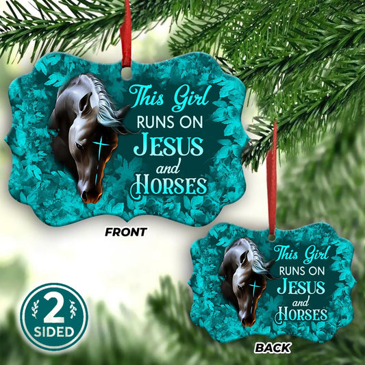 Horse Faith Girl Metal Ornament - Christmas Ornament - Christmas Gift
