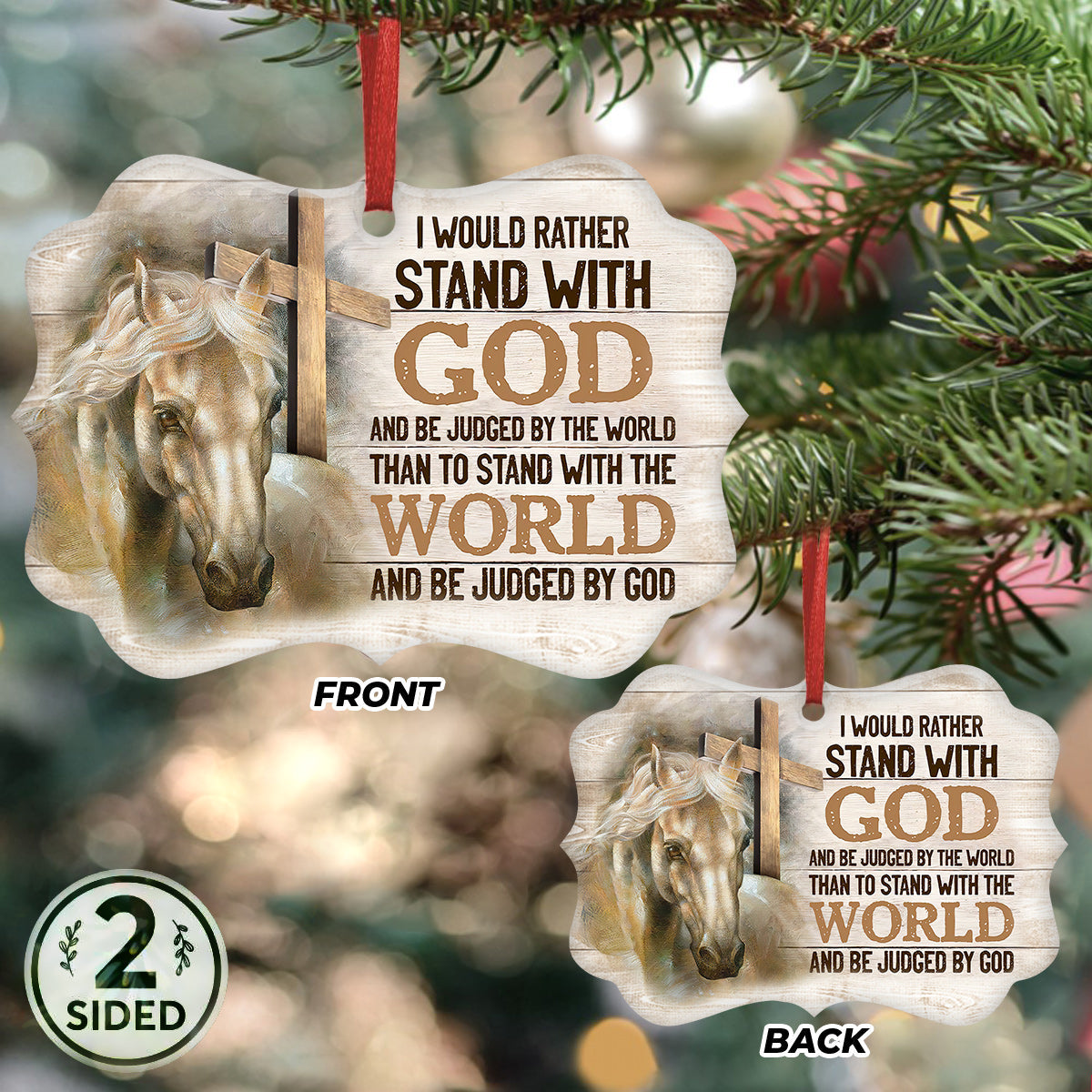 Horse Faith Metal Ornament - Christmas Ornament - Christmas Gift