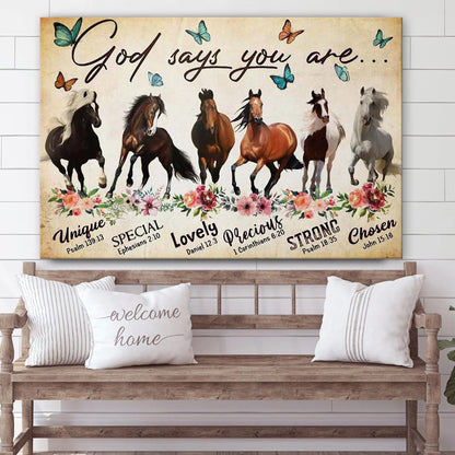 Horse God Says You Are Jesus Lover Home Decor Gift - Jesus Canvas Pictures - Christian Wall Art