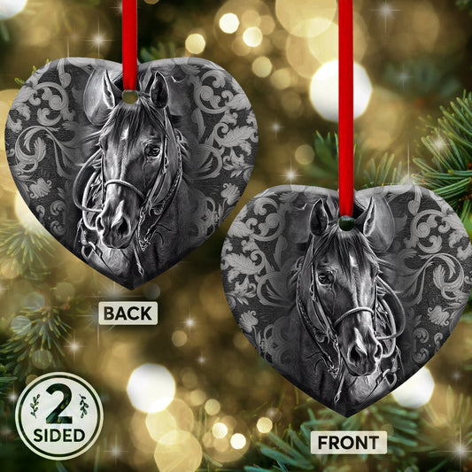 Horse Heart Ceramic Ornament - Christmas Ornament - Christmas Gift