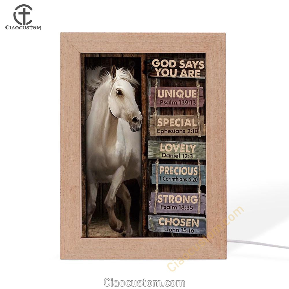 Horse Jesus Is Lord God Says You Are Frame Lamp