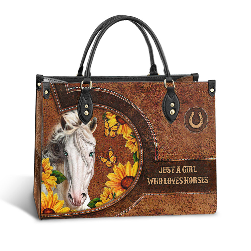 Horse Just A Girl Who Loves Horses Leather Bag - Women's Pu Leather Bag - Best Mother's Day Gifts