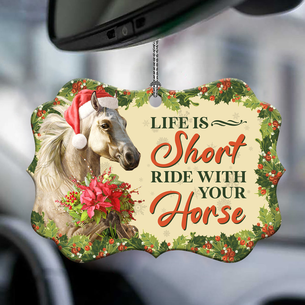 Horse Life Is Short Ride With Your Horse Metal Ornament - Christmas Ornament - Christmas Gift
