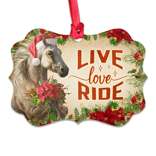 Horse Live Love Ride Metal Ornament - Christmas Ornament - Christmas Gift
