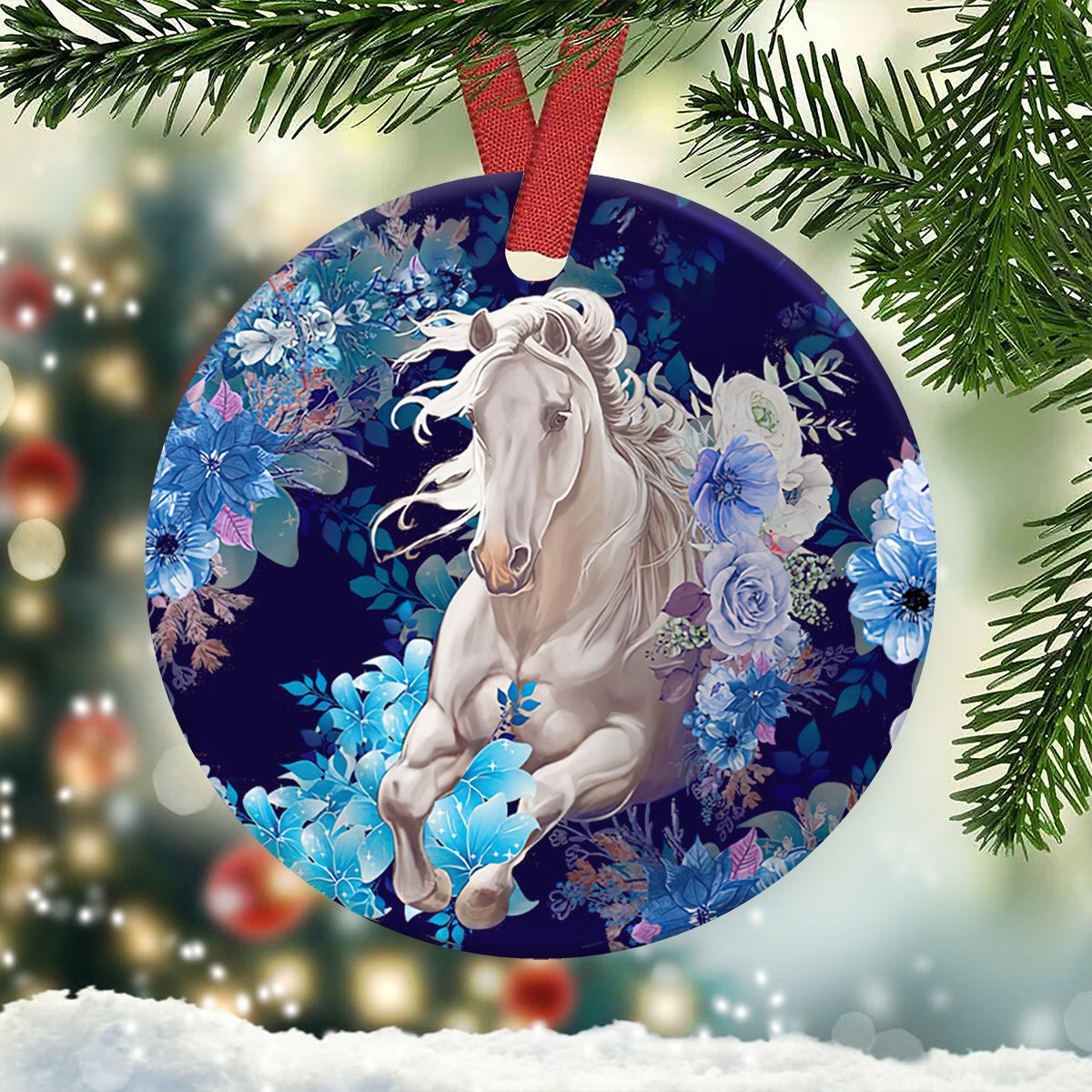Horse Lover 3 Ceramic Circle Ornament - Decorative Ornament - Christmas Ornament