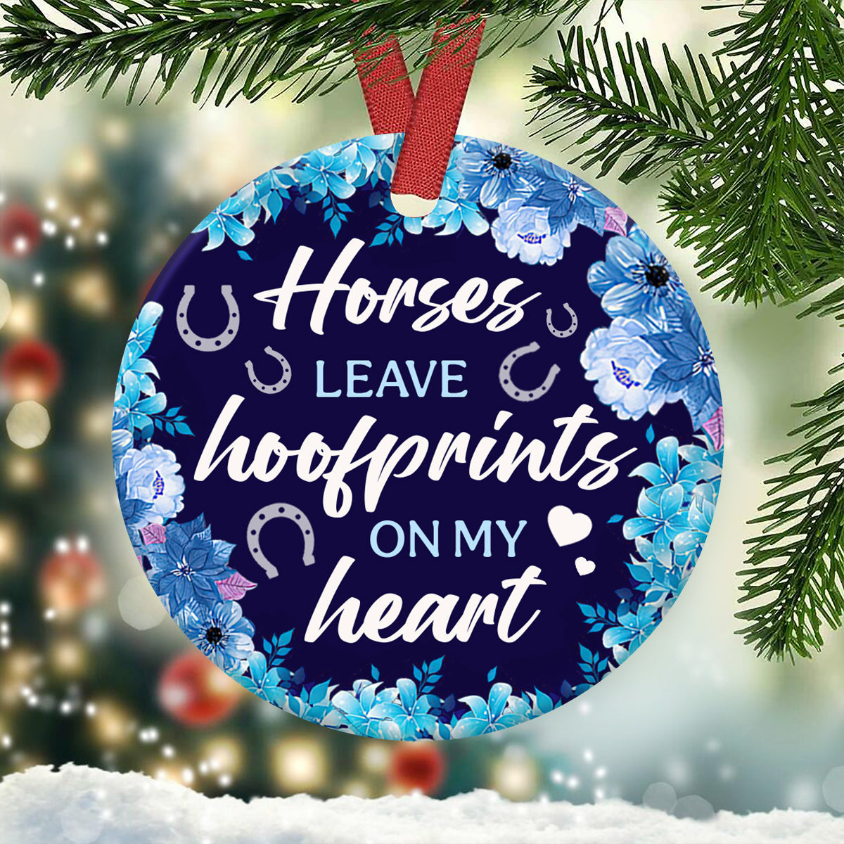 Horse Lover 3 Ceramic Circle Ornament - Decorative Ornament - Christmas Ornament