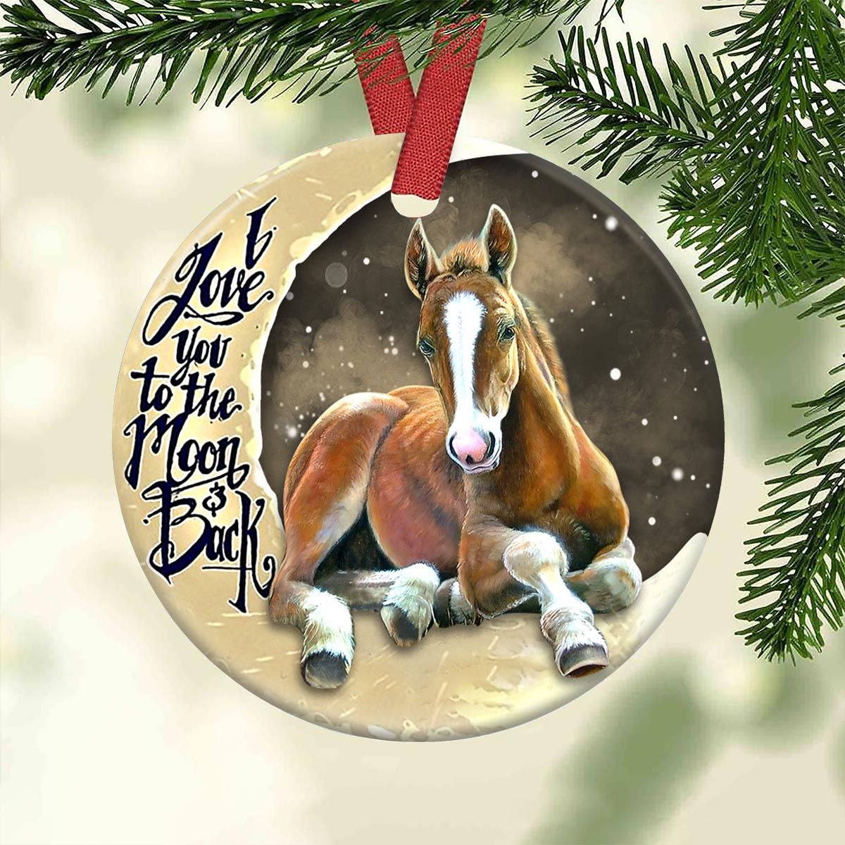 Horse Lover Circle Ornament - Christmas Ornament - Ciaocustom
