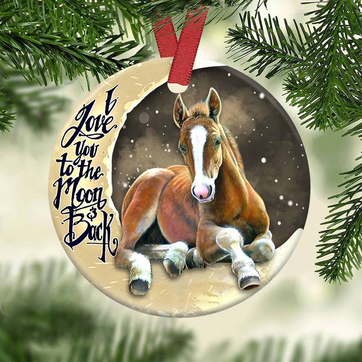 Horse Lover Circle Ornament - Christmas Ornament - Ciaocustom