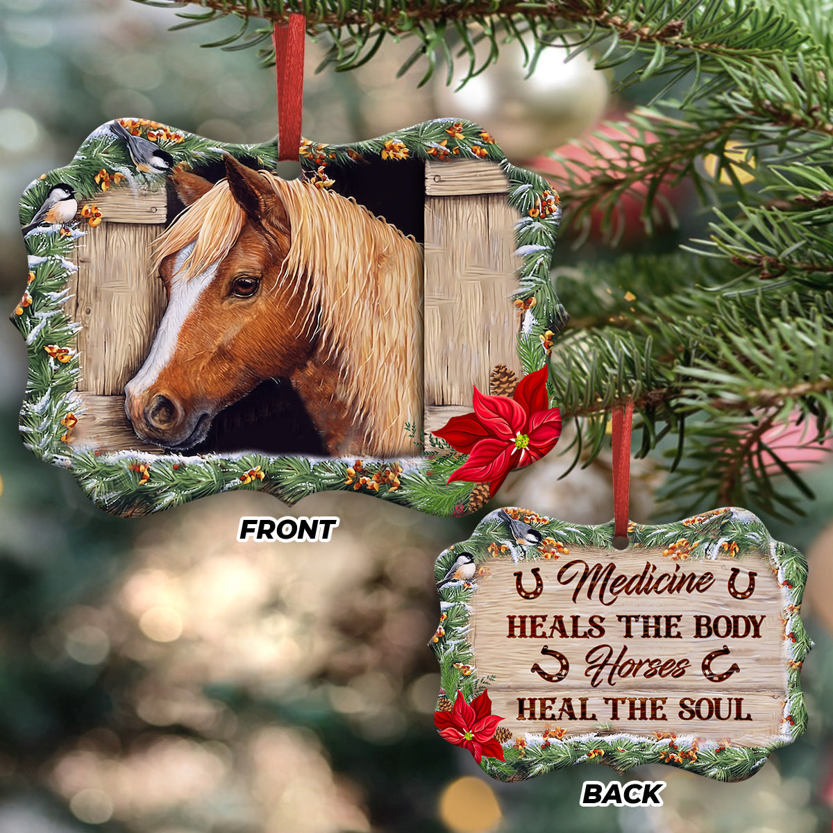 Horse Medicine Heals The Body Horses Heal The Soul Ornament - Christmas Ornament - Ciaocustom