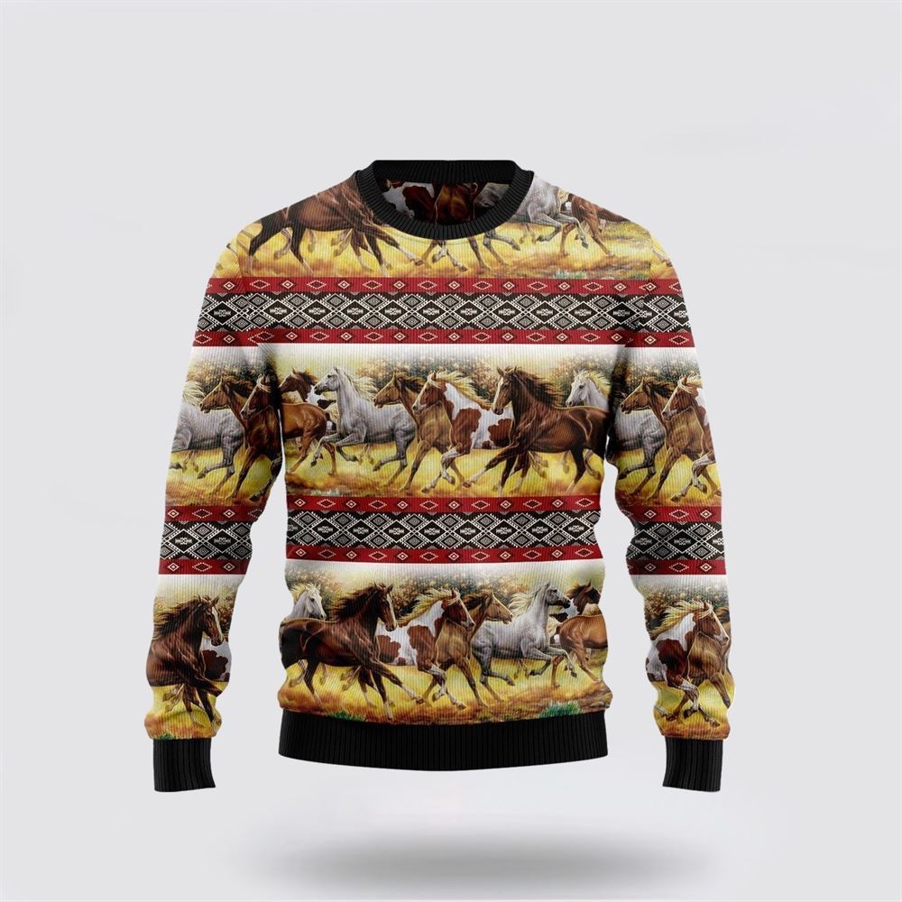 Horse Native American Ugly Christmas Sweater, Farm Sweater, Christmas Gift, Best Winter Outfit Christmas