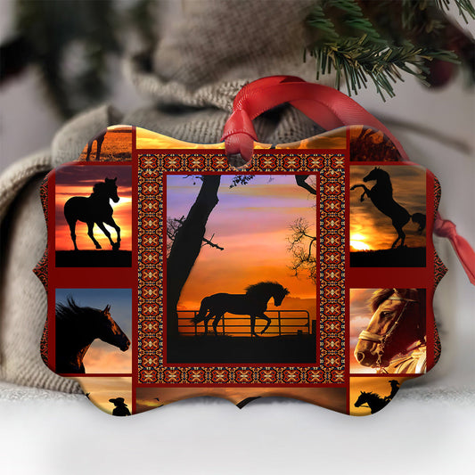 Horse Sunset Ornament - Christmas Ornament - Ciaocustom