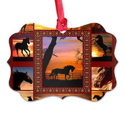 Horse Sunset Ornament - Christmas Ornament - Ciaocustom