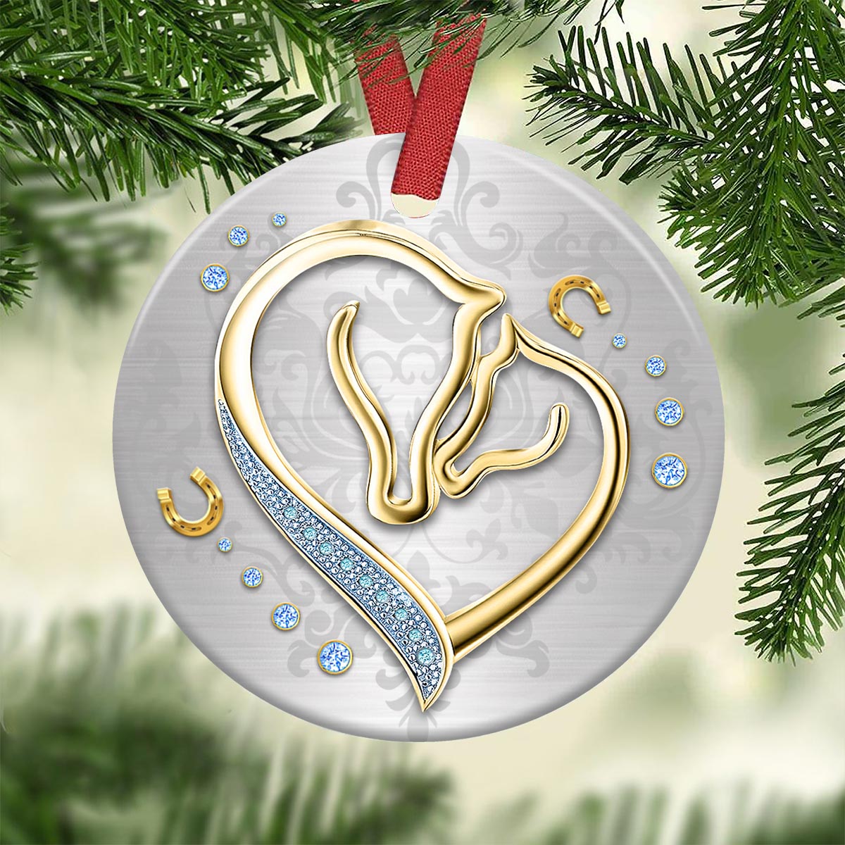 Horse To My Daughter 2 Ceramic Circle Ornament - Decorative Ornament - Christmas Ornament