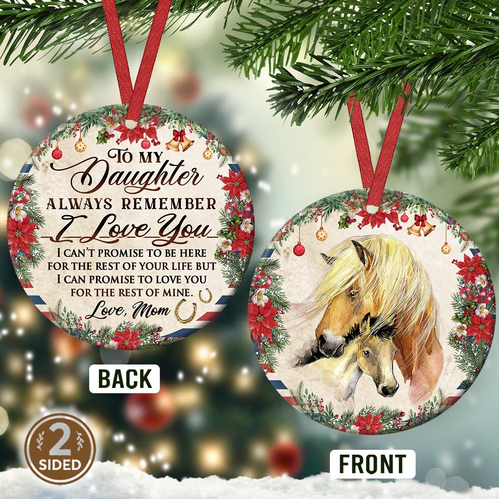 Horse To My Daughter Ceramic Circle Ornament - Decorative Ornament - Christmas Ornament