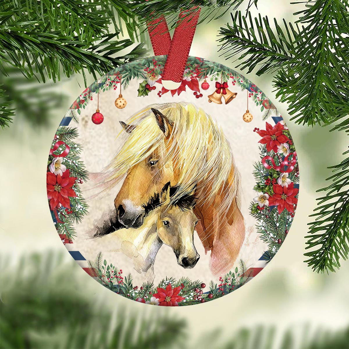 Horse To My Daughter Ceramic Circle Ornament - Decorative Ornament - Christmas Ornament