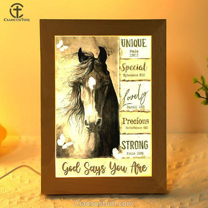 Horse Yellow Background God Says You Are Frame Lamp