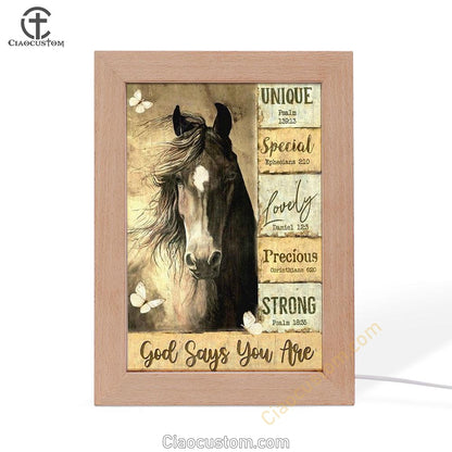 Horse Yellow Background God Says You Are Frame Lamp