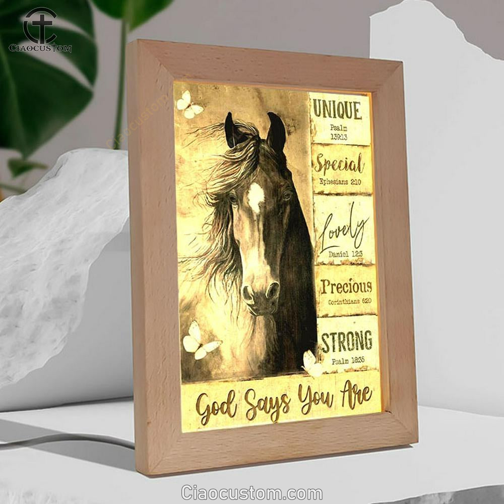 Horse Yellow Background God Says You Are Frame Lamp
