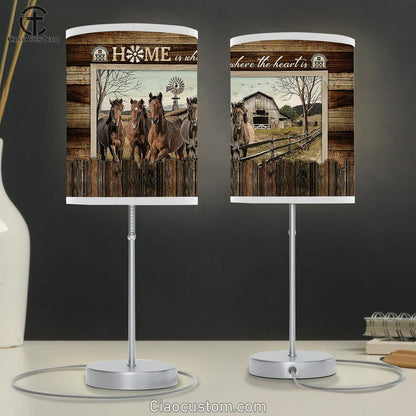 Horses Home Is Where The Heart Is Lamp Art Table Lamp - Christian Room Decor - Gifts For Horse Lovers