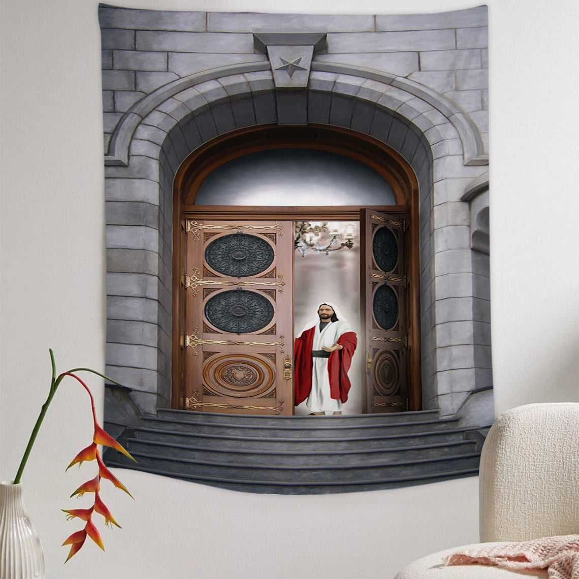 House Of The Lord Tapestry - Jesus Picture - Religious Tapestry - Christian Tapestry Wall Hangings