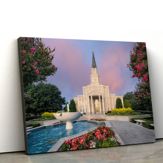 Houston Temple A House Of Peace Canvas Wall Art - Jesus Christ Picture - Canvas Christian Wall Art