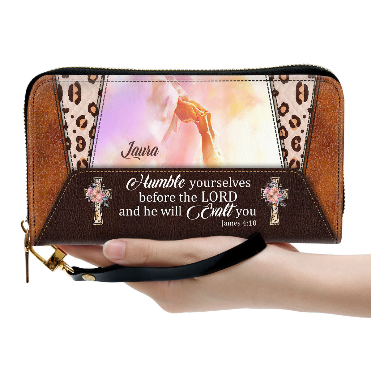 Humble Yourselves Before The Lord, And He Will Exalt You Clutch Purse For Women - Personalized Name - Christian Gifts For Women