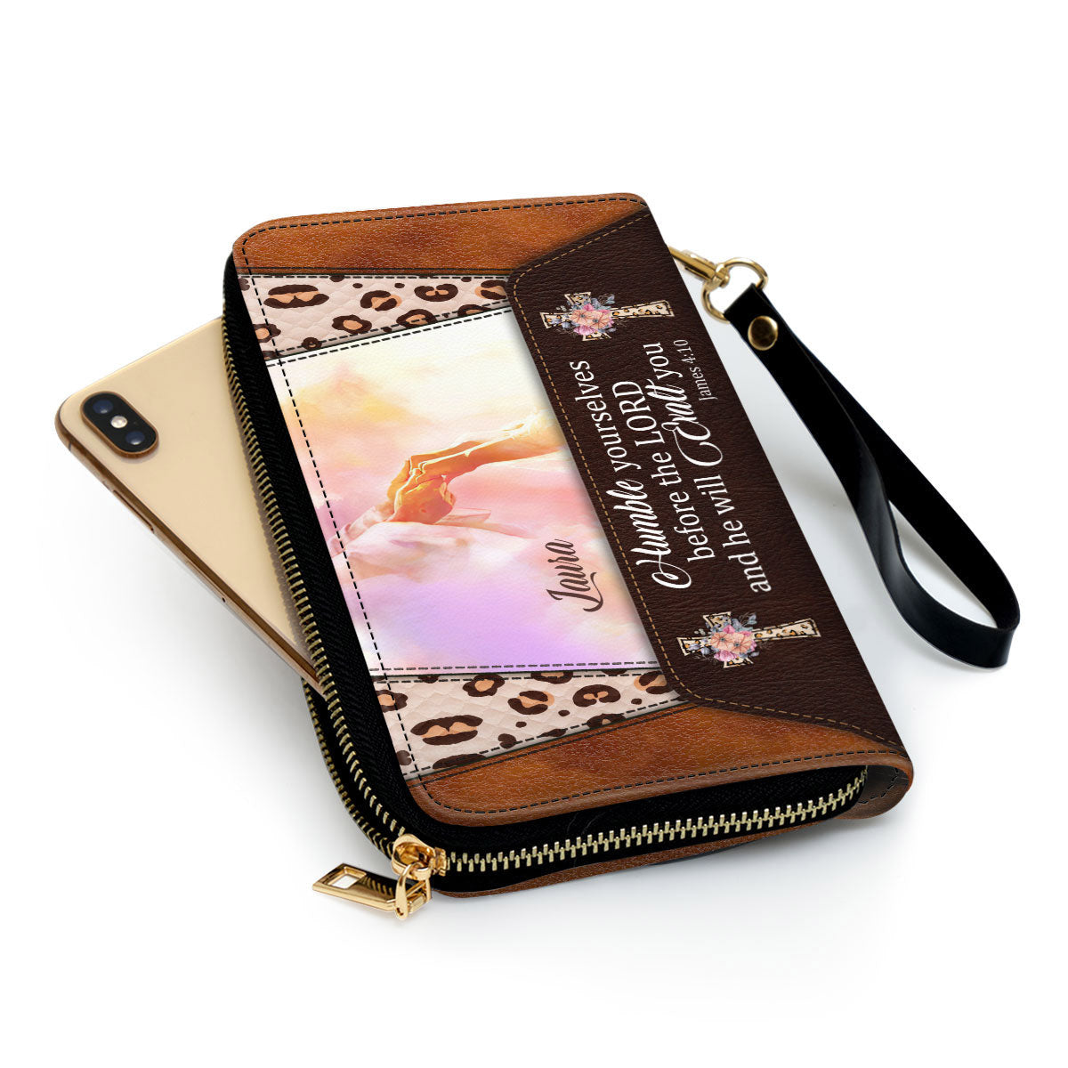 Humble Yourselves Before The Lord, And He Will Exalt You Clutch Purse For Women - Personalized Name - Christian Gifts For Women