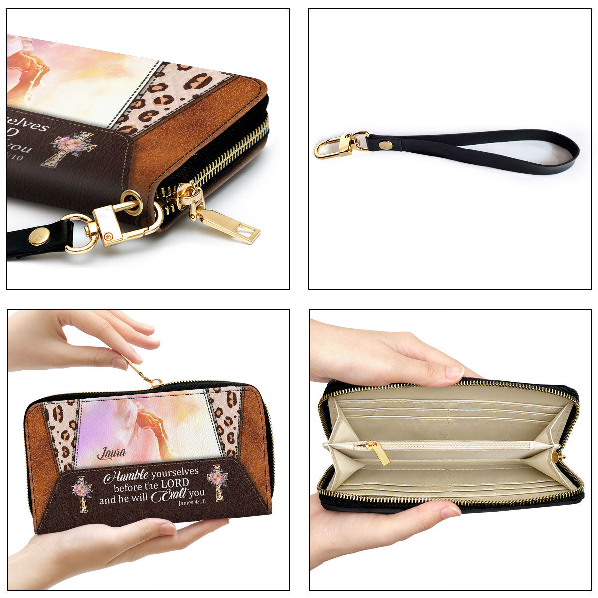 Humble Yourselves Before The Lord, And He Will Exalt You Clutch Purse For Women - Personalized Name - Christian Gifts For Women