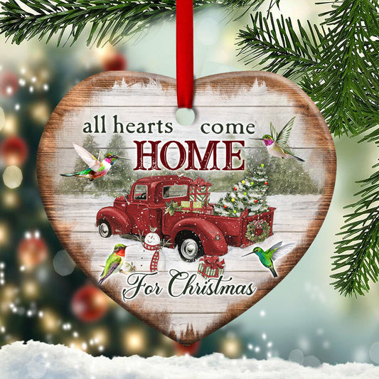 Hummingbird Christmas Heart Ornament - Christmas Ornament - Ciaocustom