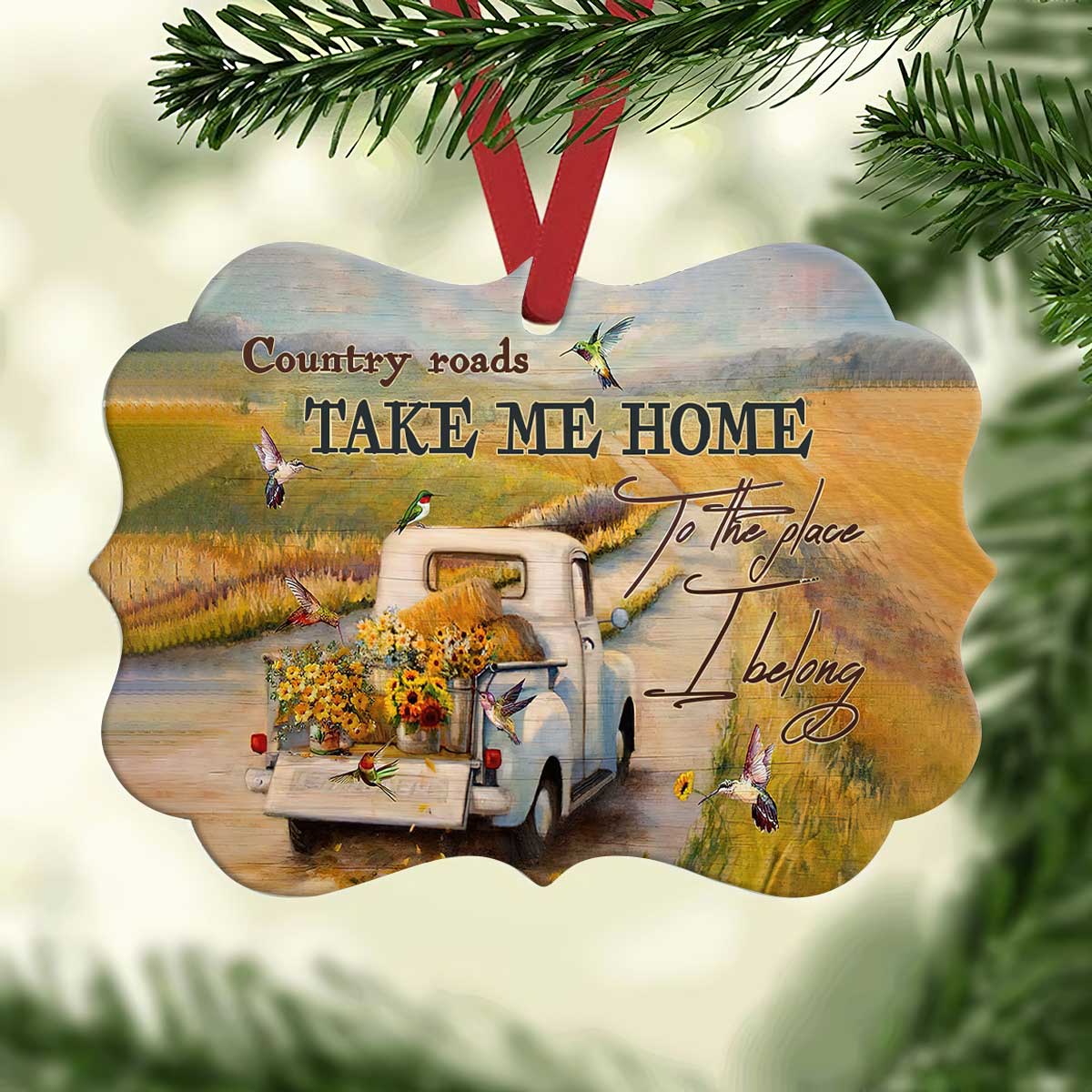 Hummingbird Faith Country Road Metal Ornament - Christmas Ornament - Christmas Gift