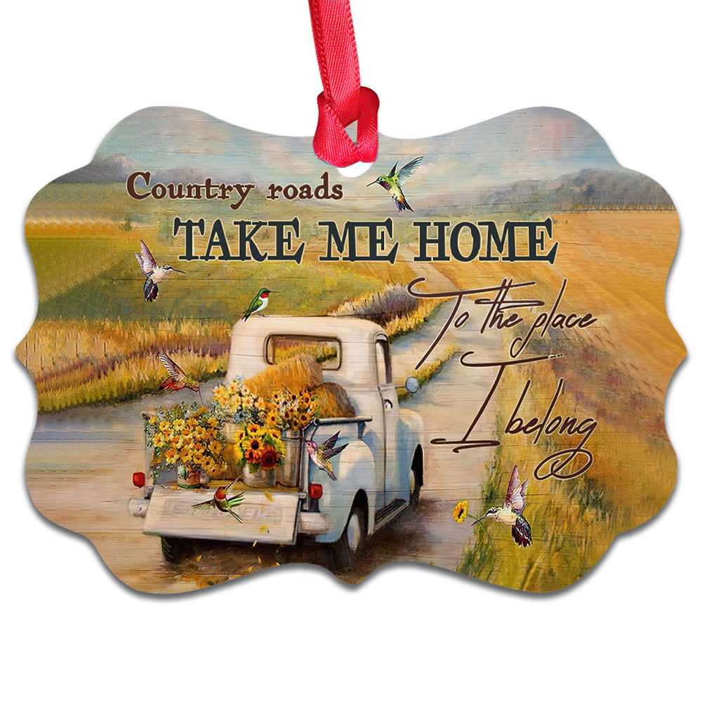 Hummingbird Faith Country Road Metal Ornament - Christmas Ornament - Christmas Gift