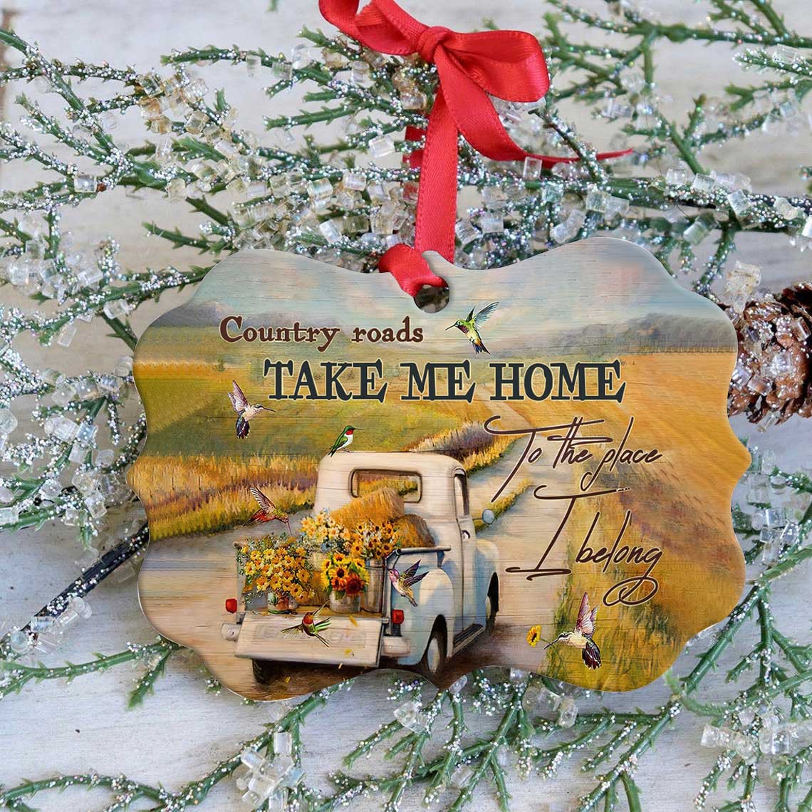 Hummingbird Faith Country Road Ornament - Christmas Ornament - Ciaocustom