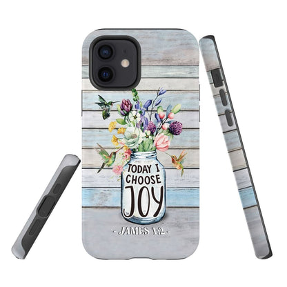 Hummingbird Flowers Today I Choose Joy Phone Case - Bible Verse Phone Cases Samsung