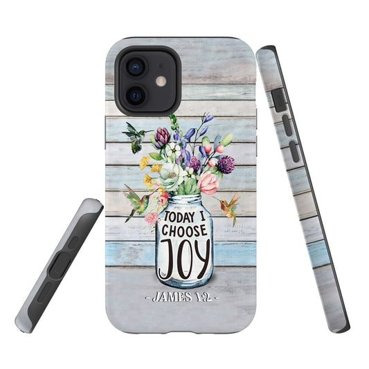 Hummingbird Flowers Today I Choose Joy Phone Case - Bible Verse Phone Cases Samsung