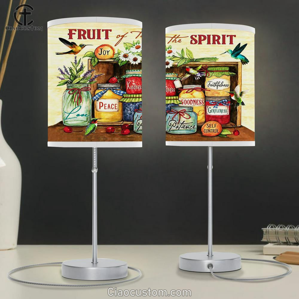 Hummingbird Fruit Of The Spirit Table Lamp For Bedroom - Bible Verse Lamp Art - Christian Home Decor
