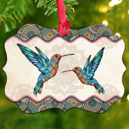 Hummingbird Mandala 2 Metal Ornament - Christmas Ornament - Christmas Gift