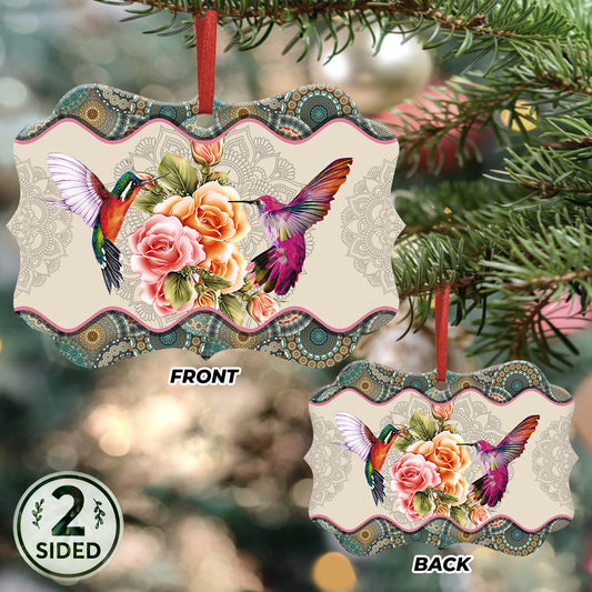 Hummingbird Mandala Metal Ornament - Christmas Ornament - Christmas Gift