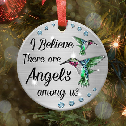 Hummingbird Memorial Angels Among Us Jewelry Style Ceramic Circle Ornament - Decorative Ornament - Christmas Ornament